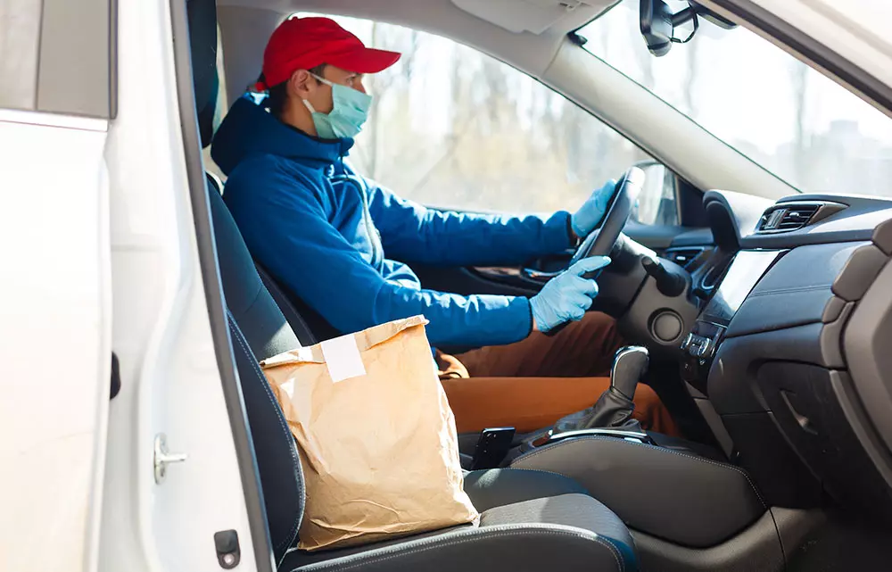 driver in mask during covid
