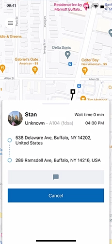 NEMT client app screenshot navi